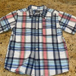 OshKosh B’gosh Plaid Shirt Short Sleeve Button Down Collared size 5